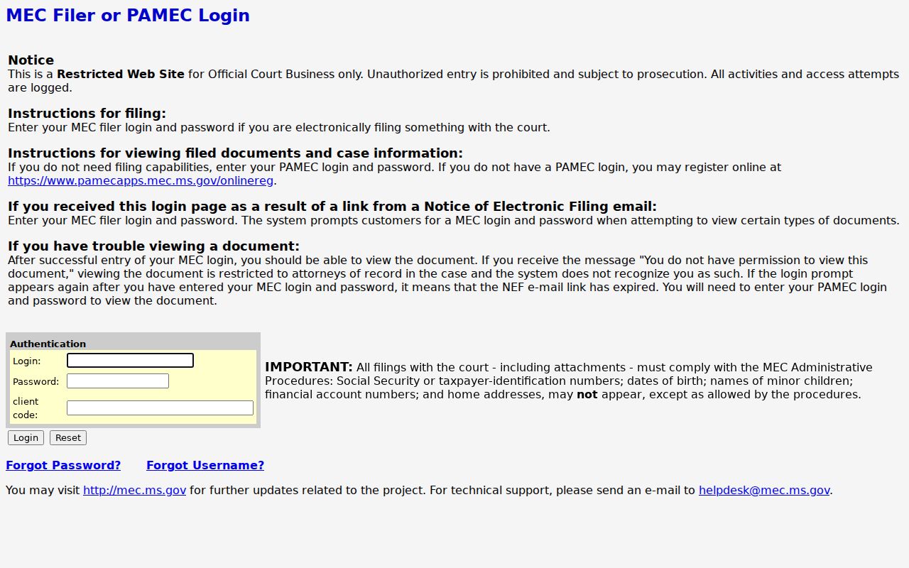 Lamar County court docket MEC access boundary