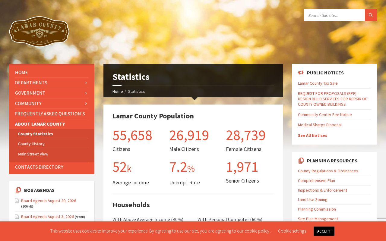 Lamar County court docket county statistics context